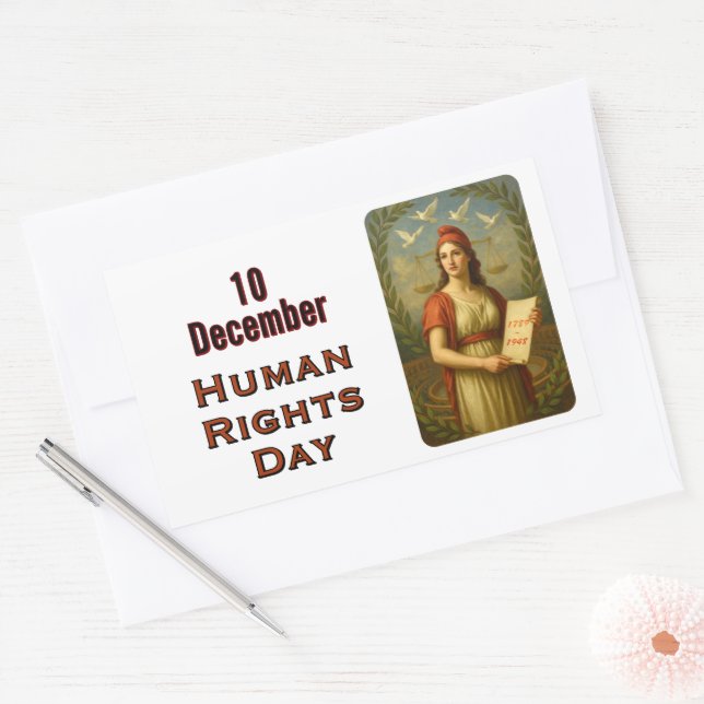 Human Rights Day 10 Rectangular Sticker (Envelope)