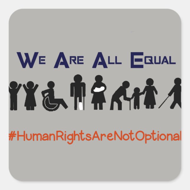 Human Rights Equality Disability Protest Sticker (Front)