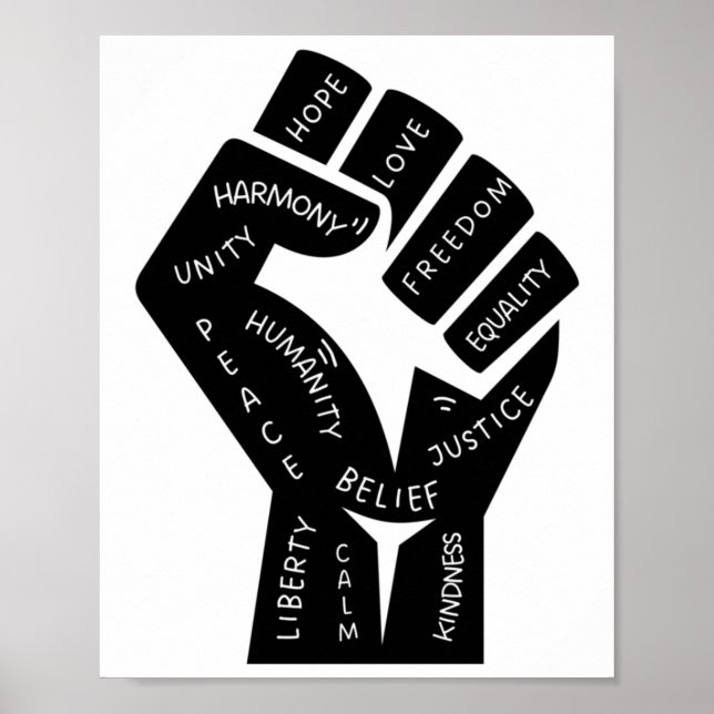 Human Rights Fist Sticker  Poster (Front)