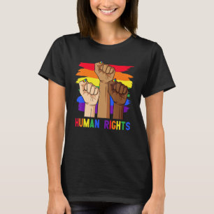 Human Rights Power Fist Lgbt Pride Gay Lesbian Tra T-Shirt