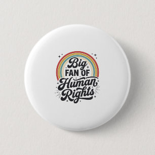 Human Rights Retro Rainbow Vector T-Shirt Design_1 6 Cm Round Badge