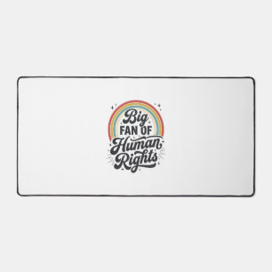 Human Rights Retro Rainbow Vector T-Shirt Design_1 Desk Mat