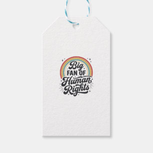 Human Rights Retro Rainbow Vector T-Shirt Design_1 Gift Tags