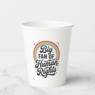 Human Rights Retro Rainbow Vector T-Shirt Design_1 Paper Cups