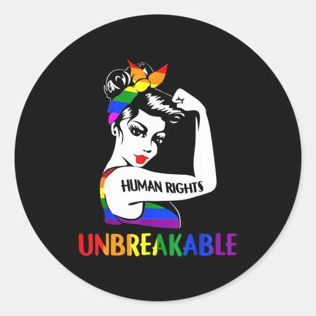 Human Rights Unbreakable LGBT Pride Month 2022  Classic Round Sticker (Front)