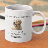Human Servant Funny Golden Retriever Watercolor