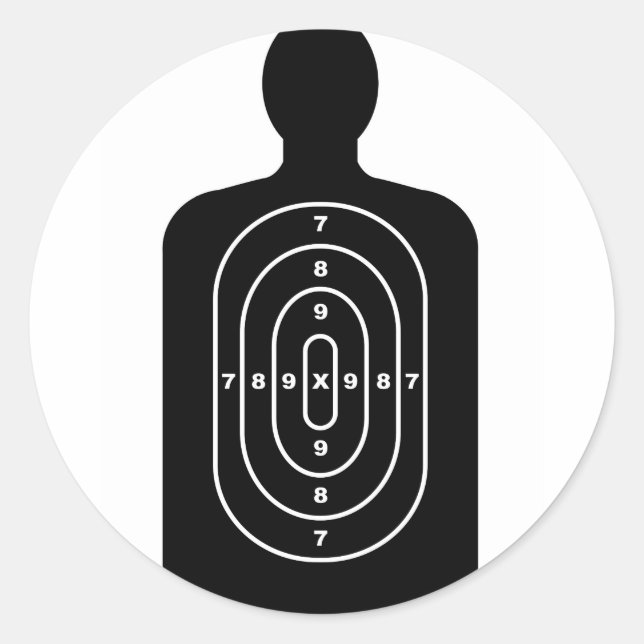 Human Shape Target Classic Round Sticker (Front)