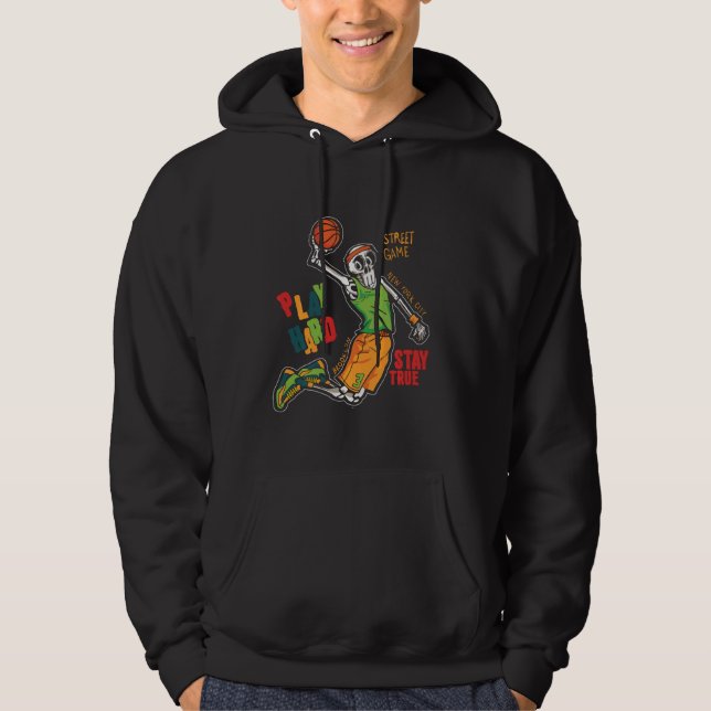 Human Skeleton Drinking Coffee Funny Halloween Sku Hoodie (Front)