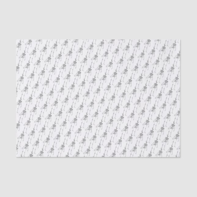 Human Skeleton Horror Gift Wrap Tissue Paper (Front)