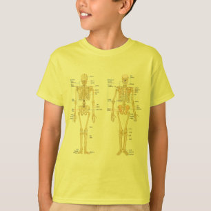Human Skeleton labelled anatomy chart T-Shirt