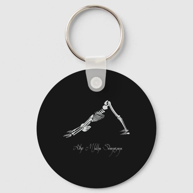 Human Skeleton Make Yoga Downward Facing Dog Pose  Key Ring (Front)