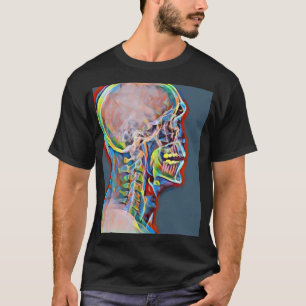 Human Skeleton Skull Abstract Anatomy original Art T-Shirt