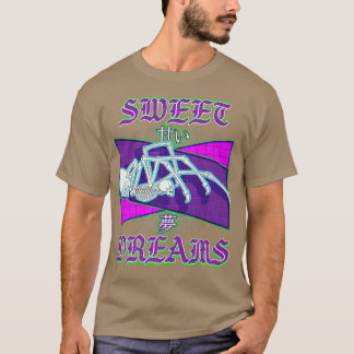 Human Skeleton Spider Vaporwave Outrun Style Stree T-Shirt
