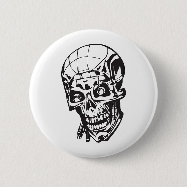 Human Skull 159 6 Cm Round Badge (Front)