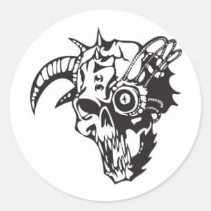 Human Skull 161 Classic Round Sticker