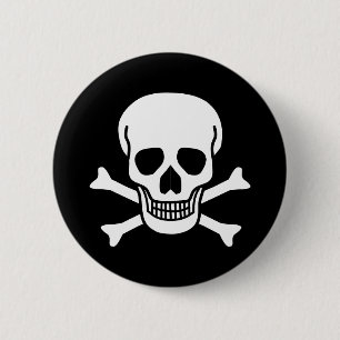 Human Skull 6 Cm Round Badge