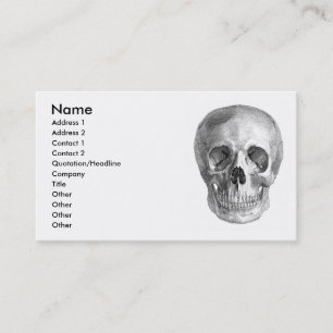 Human skull anatomy sketch drawing business card