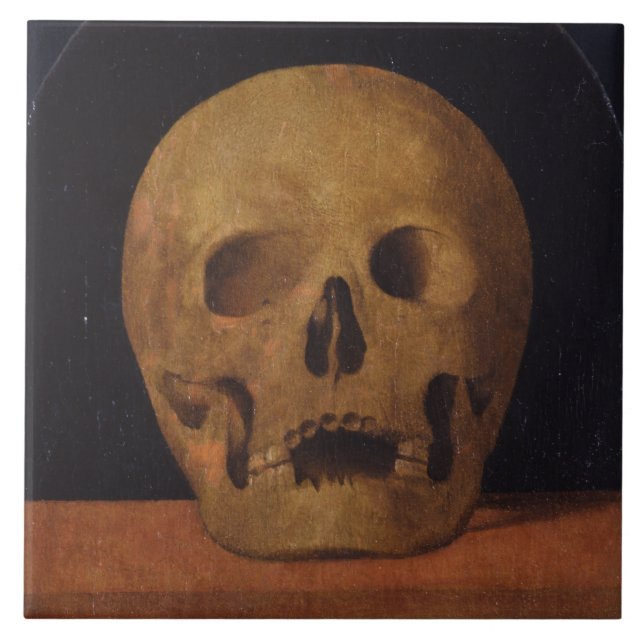 Human Skull (by Mariotto Albertinelli) Tile (Front)