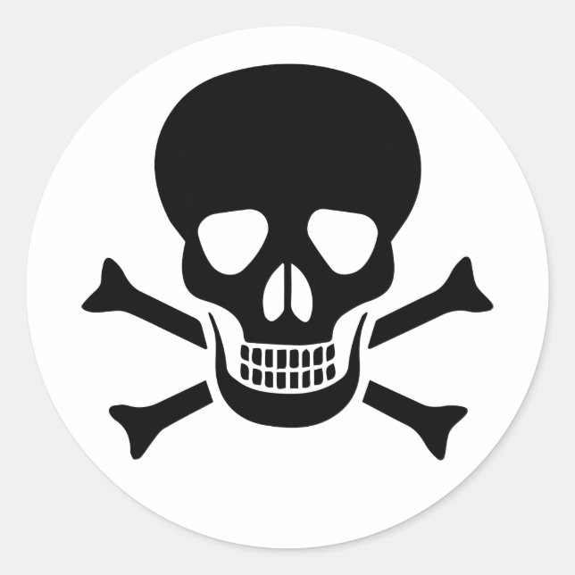 Human skull classic round sticker (Front)