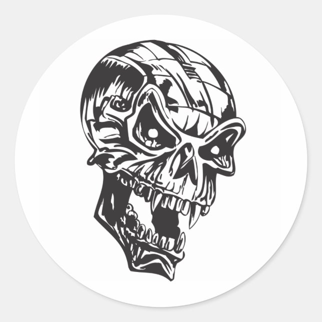 Human Skull Classic Round Sticker (Front)