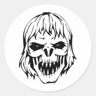 Human Skull Classic Round Sticker