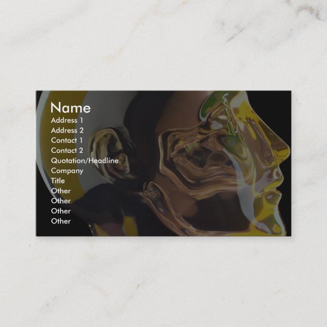 Human skull model in glass business card (Front)