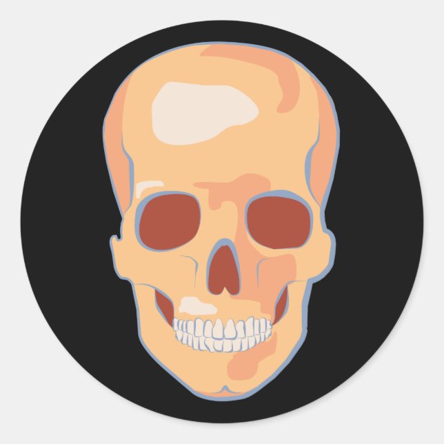 Human Skull Pop Art Classic Round Sticker (Front)
