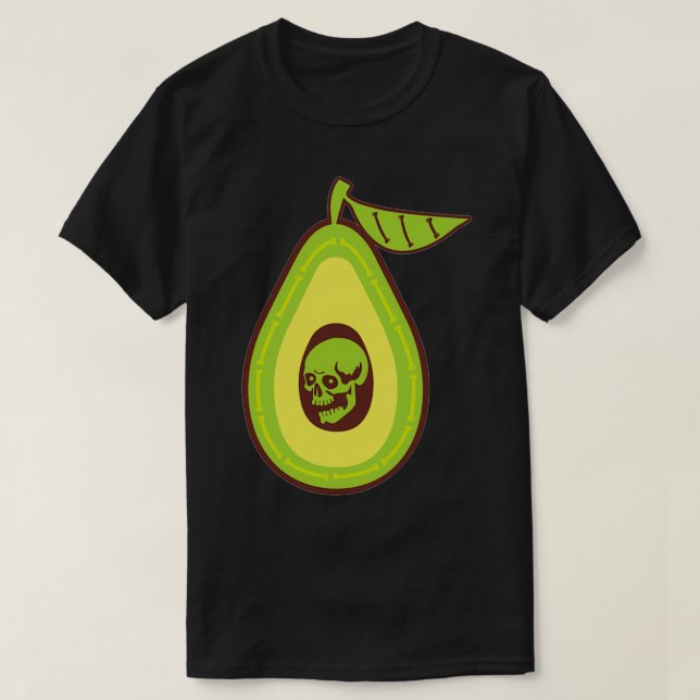 Human skull thinking of avocado T-Shirt (Design Front)