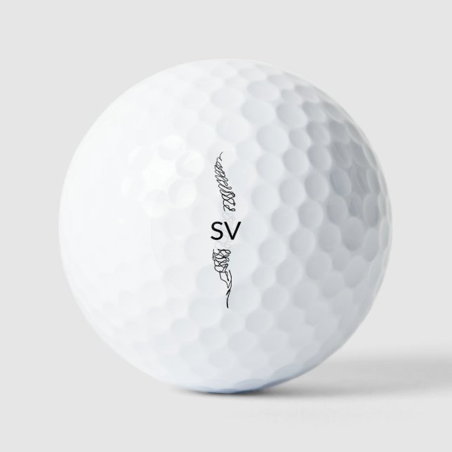 Human Spine Anatomy Custom Monogram Golf Balls (Front)