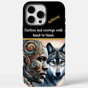 Human spirit meets wolf essence harmoniously iPhone 16 pro max case