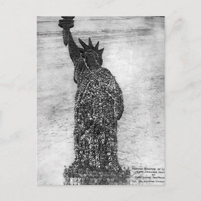 Human Statue of Liberty.  18,000_War image Postcard (Front)