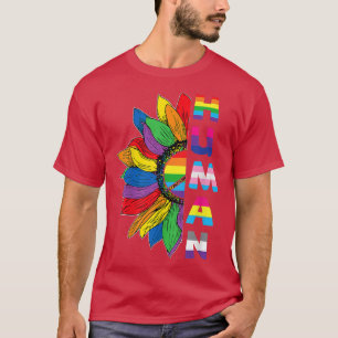 Human Sunflower LGBT Flag Gay Pride Month Proud LG T-Shirt