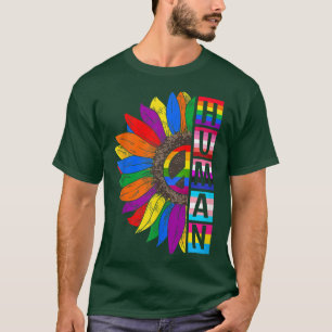 Human Sunflower Rainbow LGBT Flag Gay Pride LGBTQ  T-Shirt