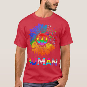Human Sunflower Rainbow LGBT Flag Gay Pride Proud  T-Shirt
