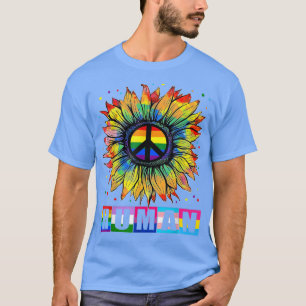 Human Sunflower Rainbow LGBT Flag Gay Pride Proud T-Shirt