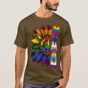 Human Sunflower Rainbow LGBT Flag Gay Pride Proud  T-Shirt