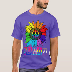 Human Sunflower Rainbow LGBT Flag Gay Pride Proud T-Shirt