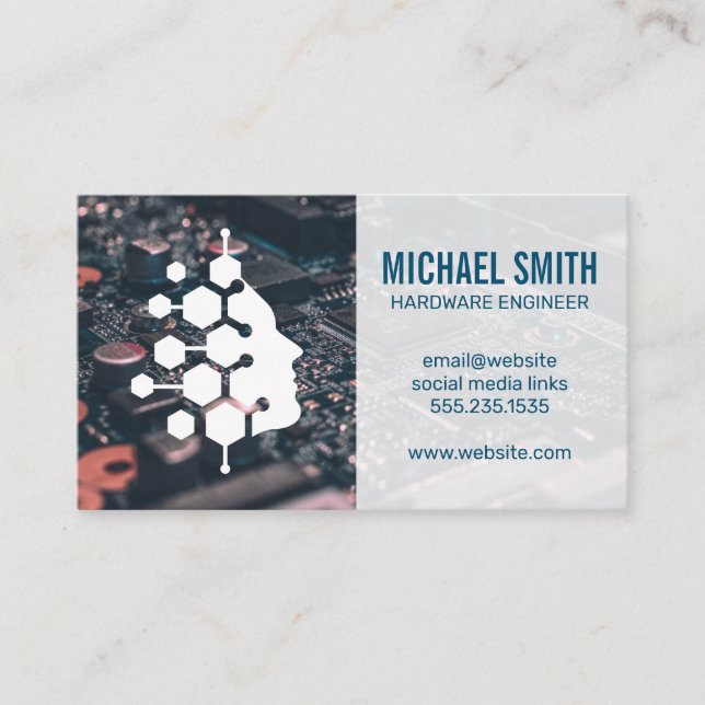 Human Technology Intelligence | Circuit Board Business Card (Front)