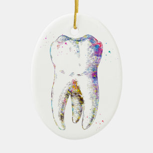 Human tooth ceramic tree decoration