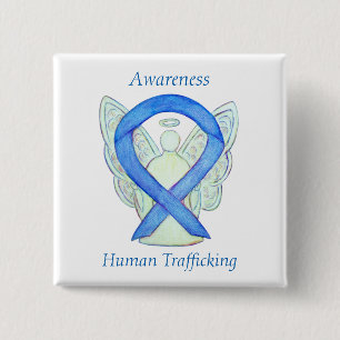 Human Trafficking Awareness Angel Ribbon Pin