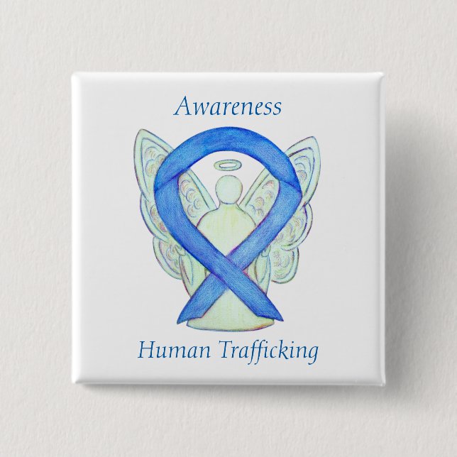 Human Trafficking Awareness Angel Ribbon Pin (Front)