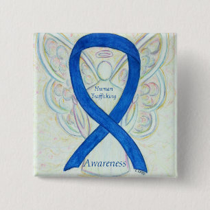 Human Trafficking Awareness Angel Ribbon Pin