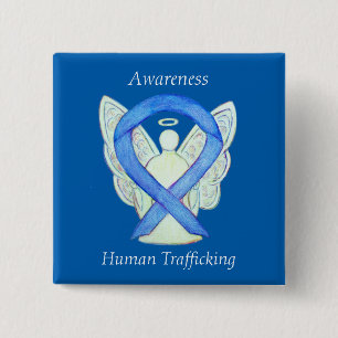 Human Trafficking Awareness Angel Ribbon Pin