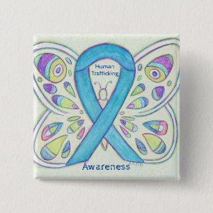 Human Trafficking Awareness Butterfly Ribbon Pin