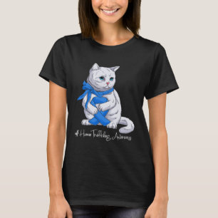 Human Trafficking Awareness Month Blue Ribbon Cat T-Shirt