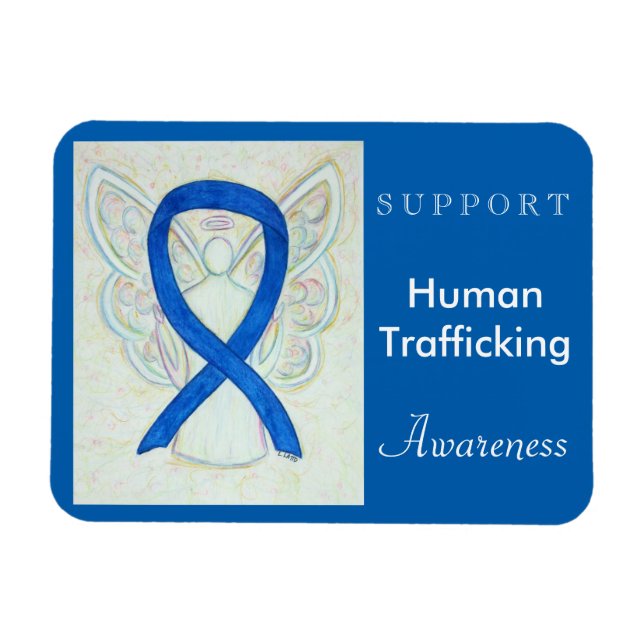 Human Trafficking Awareness Ribbon Angel Magnet (Horizontal)