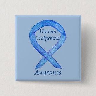 Human Trafficking Awareness Ribbon Custom Pin