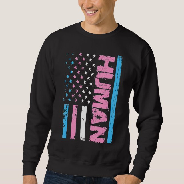 Human Transgender Pride Trans Ally Flag Proud Lgbt Sweatshirt (Front)