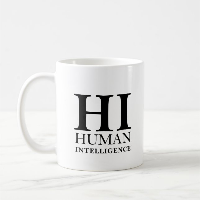 Human vs. AI typographic concept design Coffee Mug (Left)