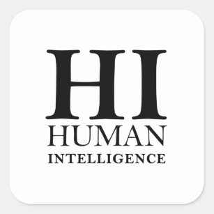 Human vs. AI typographic concept design Square Sticker